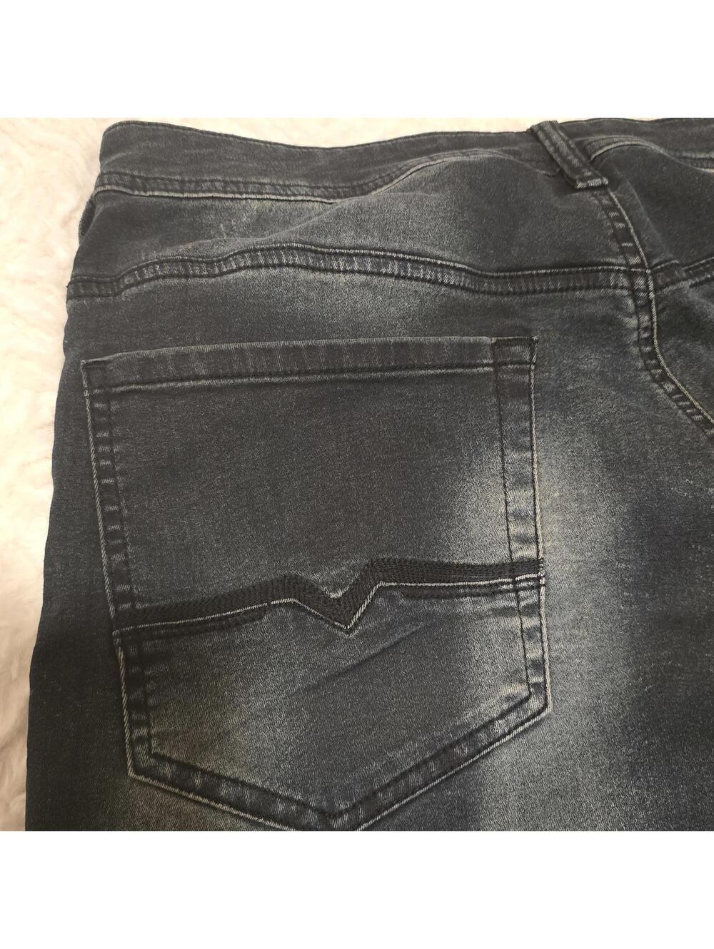 Buffalo David Bitton Black Moto Skinny Jeans Coated Stretch Biker Pants W36 L30 - Picture 4 of 9
